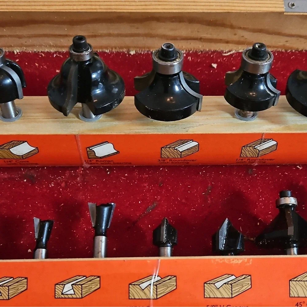 Woodworking Edge Profile Router Bit Set Roman Ogee Roundover Cove Straight